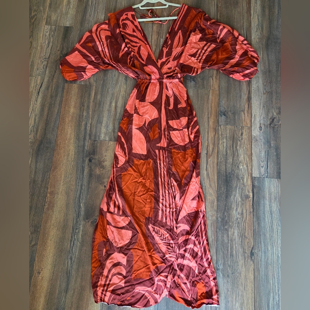 Eugenia Fernandez Anthropologie Isola V Neck Maxi Dress